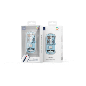 Wiwu Crystal Wireless Mouse Removable Cover Dual Bluetooth Mouse 3 Modes Connect  Wireless Mouse - Blue