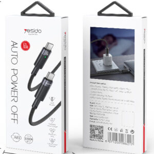 Yesido Ca 160 Aluminum Alloy Shell 60 W Fast Charging Type C To Type C Auto Disconnecting Charging Data Cable